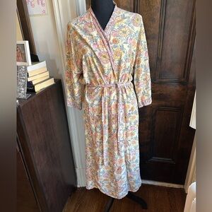 World Market Floral Multicolored Robe